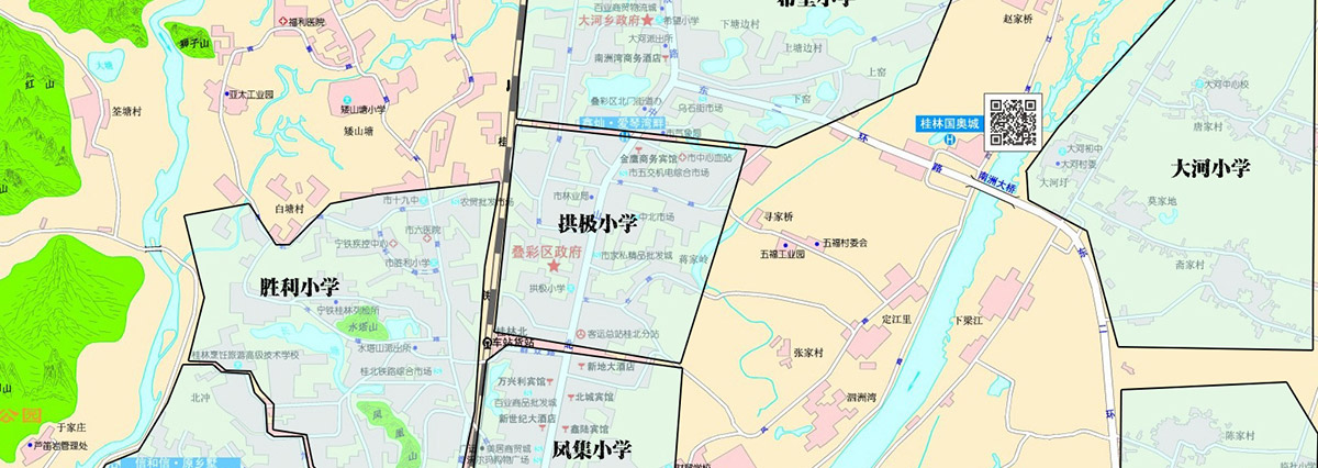 2016桂林叠彩区小学学区划片范围